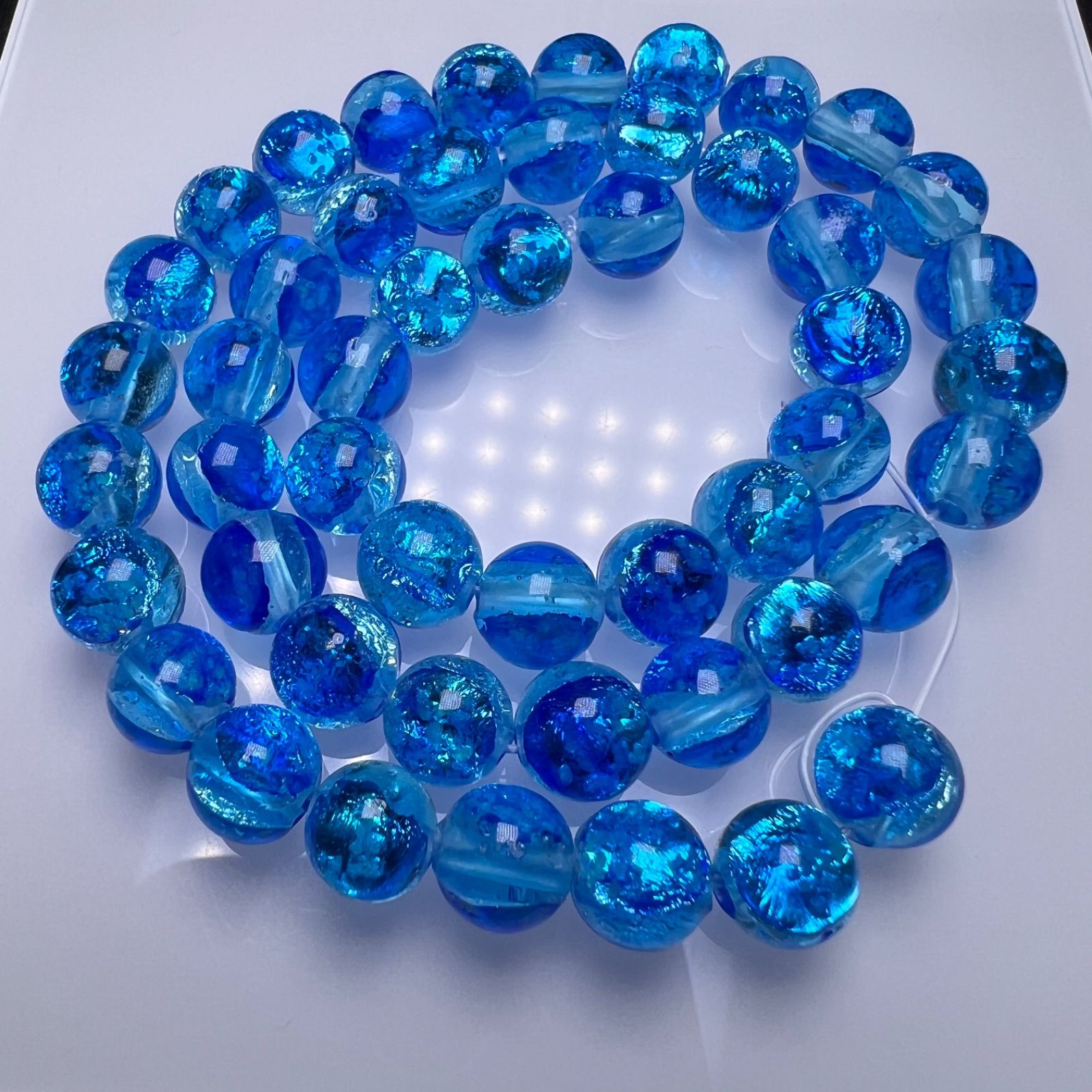 ミヤコマリン  8mm 連売り 50粒 蓄光 ホタルガラス 沖縄宮古島 ミヤコマリン 14mm 連売り 28粒 蓄光 ホタルガラス 沖縄宮古島 ミヤコ