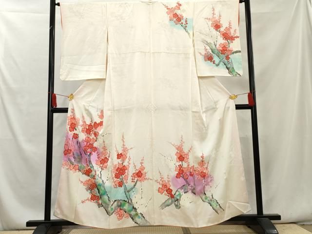 平和屋着物□訪問着 手描き 槍梅 暈し染め 金彩 正絹 逸品 AAAY9127cs