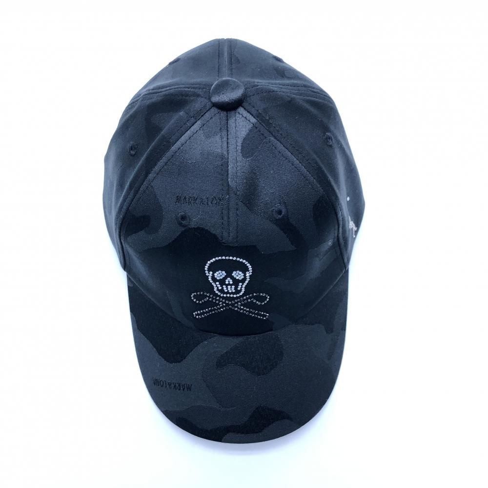 新品】マークアンドロナ キャップ 黒 迷彩織生地 カモフラ ライン