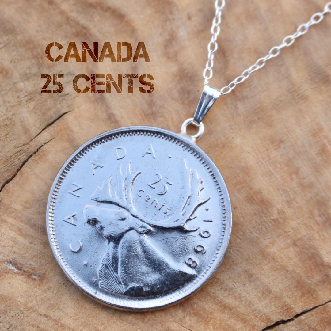 25セント 馴鹿 カナダ コイン ペンダント - メルカリ