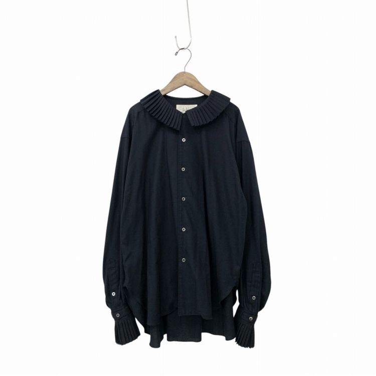JUN MIKAMI ジュンミカミ　プリーツ襟　ブラウス　シャツ JUN MIKAMI / プリーツカラーシャツ（ cream / gray ） | JUQUI
