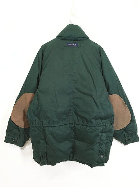 古着 90s Nautica 本革 レザー エルボー パッチ パデット ダウン ...