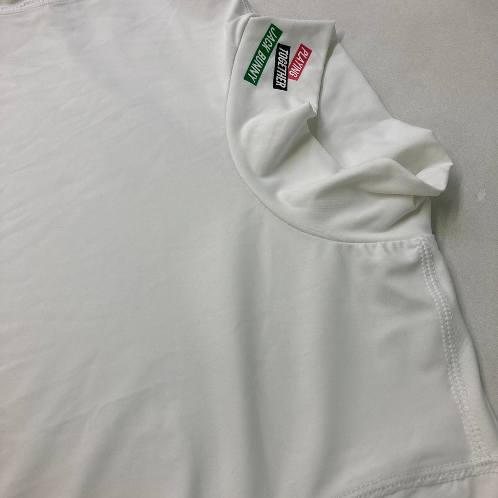 サイズ：1 JACK BUNNY ジャックバニー 2023年 長袖ハイネックTシャツ  ホワイト系 [240101458741] ゴルフウェア レディース ストスト サイズ：1 JACK BUNNY ジャックバニー 2023年 長袖ハイネックT