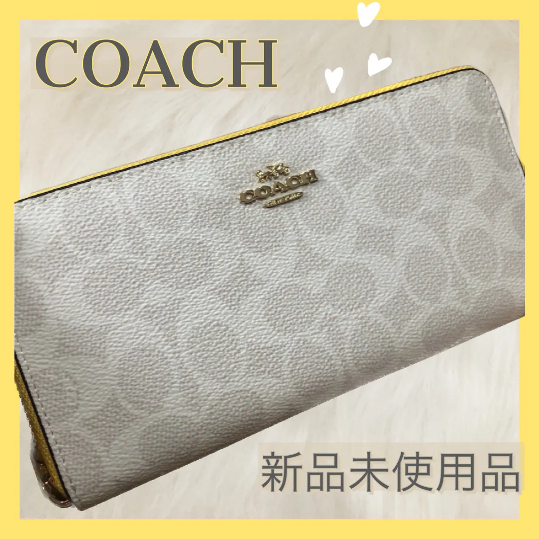 送料無料・名入れ彫刻 COACH❤️新品 大人気 シグネチャー 白