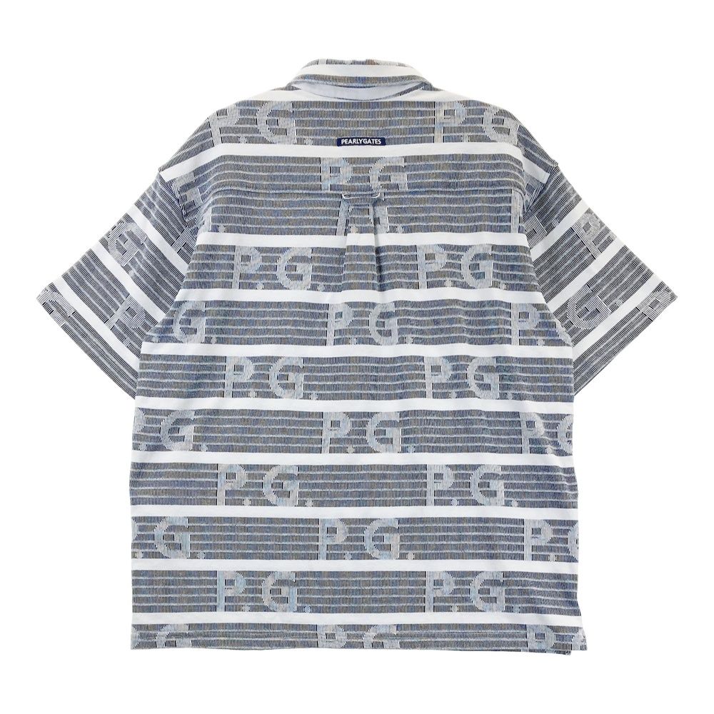 サイズ 5 PEARLY GATES パーリーゲイツ 半袖ポロシャツ ロゴ ボーダー柄 ネイビー系 240101427925 ゴルフウェア メンズ ストスト