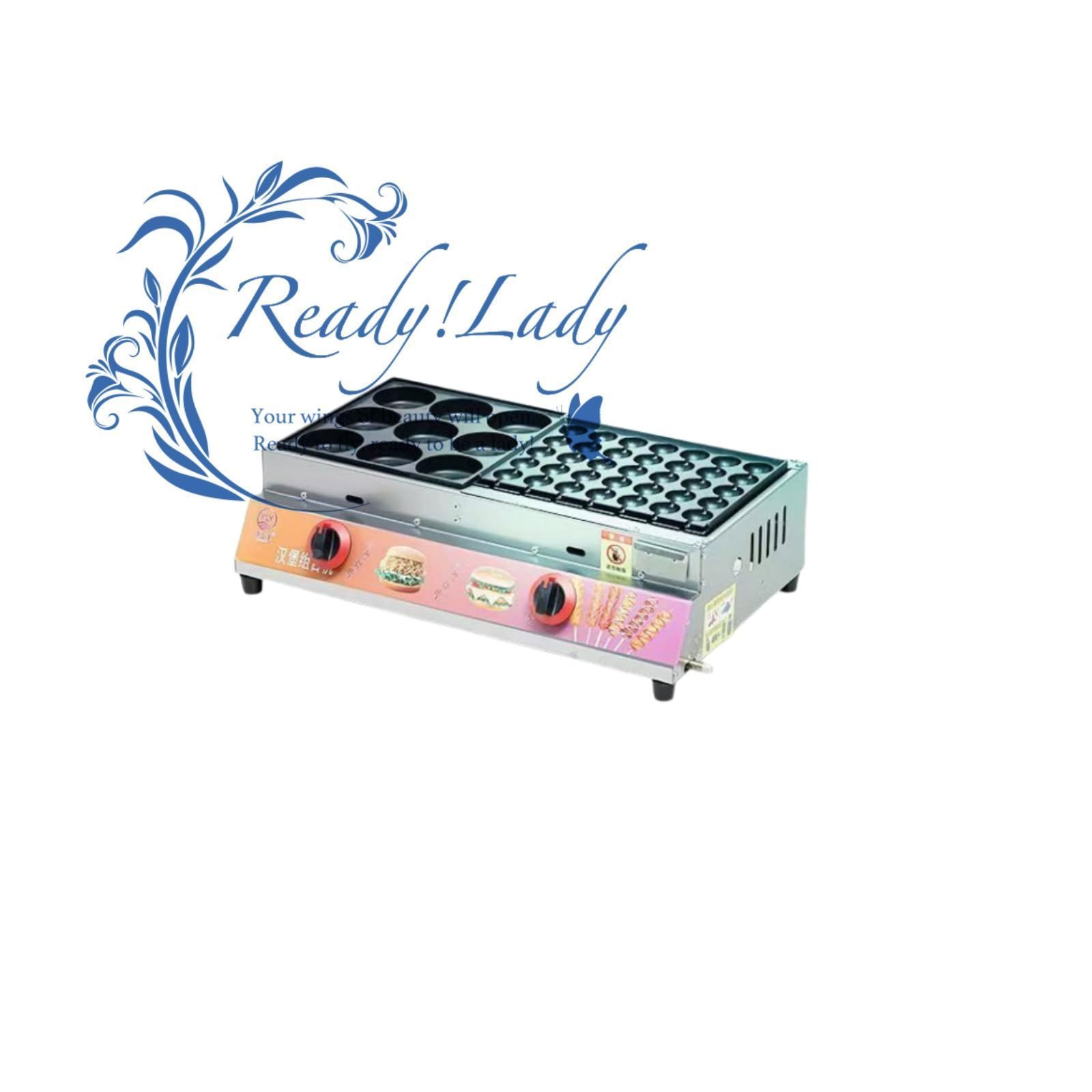 たこ焼きメーカー ガス 業務用 タコ焼き機の操作が簡単 ガスたこ焼き機テフロン加工のたこ焼きグリルパン 朝食 目玉焼き用 飲食店 家庭用 9ホールエッグバーガー グリルソーセージ