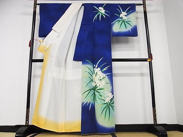 平和屋-こころ店□訪問着 刺繍 洋花文 暈し染め 着丈159cm 裄丈62cm