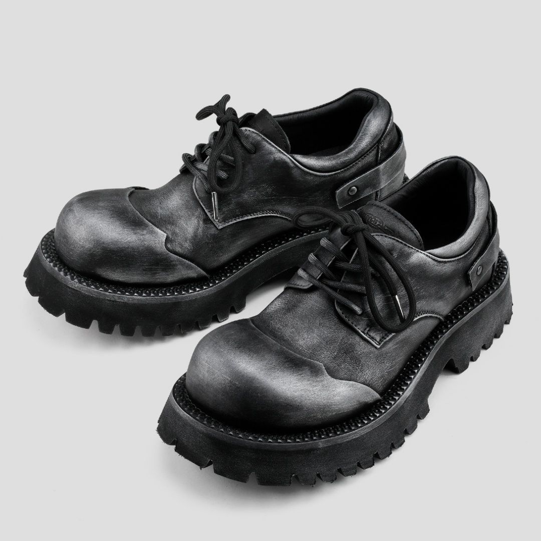 新品 HANQIAORIJI 厚底スニーカー 5.5cm レザー デカ 靴 derby 新品 HANQIAORIJI 厚底スニーカー 5.5cm レザー デカ 靴 derby
