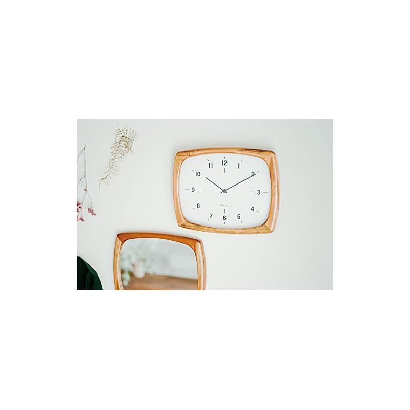 インターフォルム 掛け時計 電波時計 ニフェル CL-3355LB ブラウン 木 スクエア 幅33×高さ26×奥行5cm HRDEVELOPMENT_JP