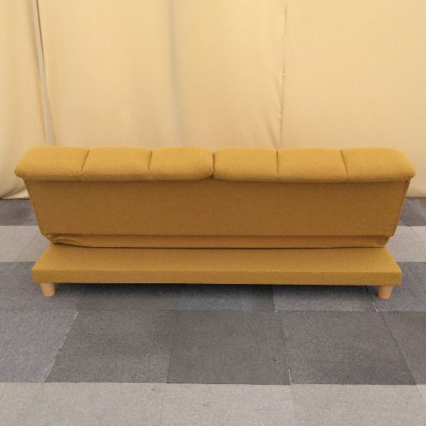 寝心地にこだわった ハイバックソファベッド イエロー
