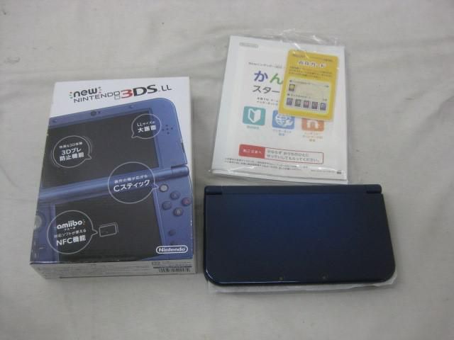 良品 ゲーム ニンテンドー3DS LL 本体 RED-001 メタリックブルー 動作品 箱付き