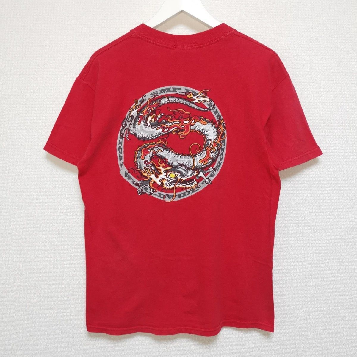 90s M SMP ドラゴン 龍 Tシャツ VINTAGE 赤 USA製 - Tシャツ