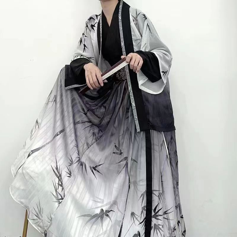 漢服セット メンズ 魏晋風 竹柄 中華風 書生服 - メルカリ