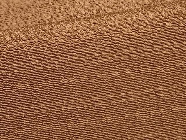 平和屋着物▽上質な色無地　単衣　変わり縞　枯茶色　正絹　逸品　AAAW7880fy 平和屋着物▽上質な色無地 単衣 変わり縞 枯茶色 正絹 逸品