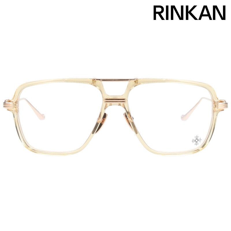 クロムハーツ INIT クロステンプルダブルブリッジ眼鏡 メンズ 57□15  