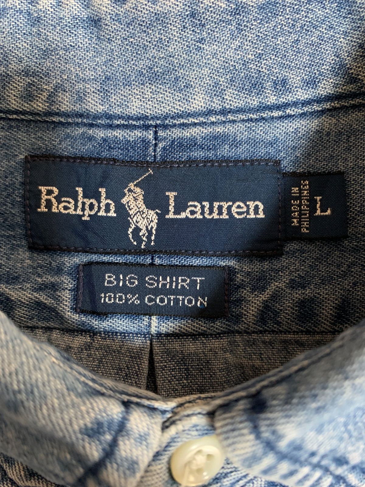Ralph Lauren BIG SHIRT デニムボタンダウンシャツ Lサイズ