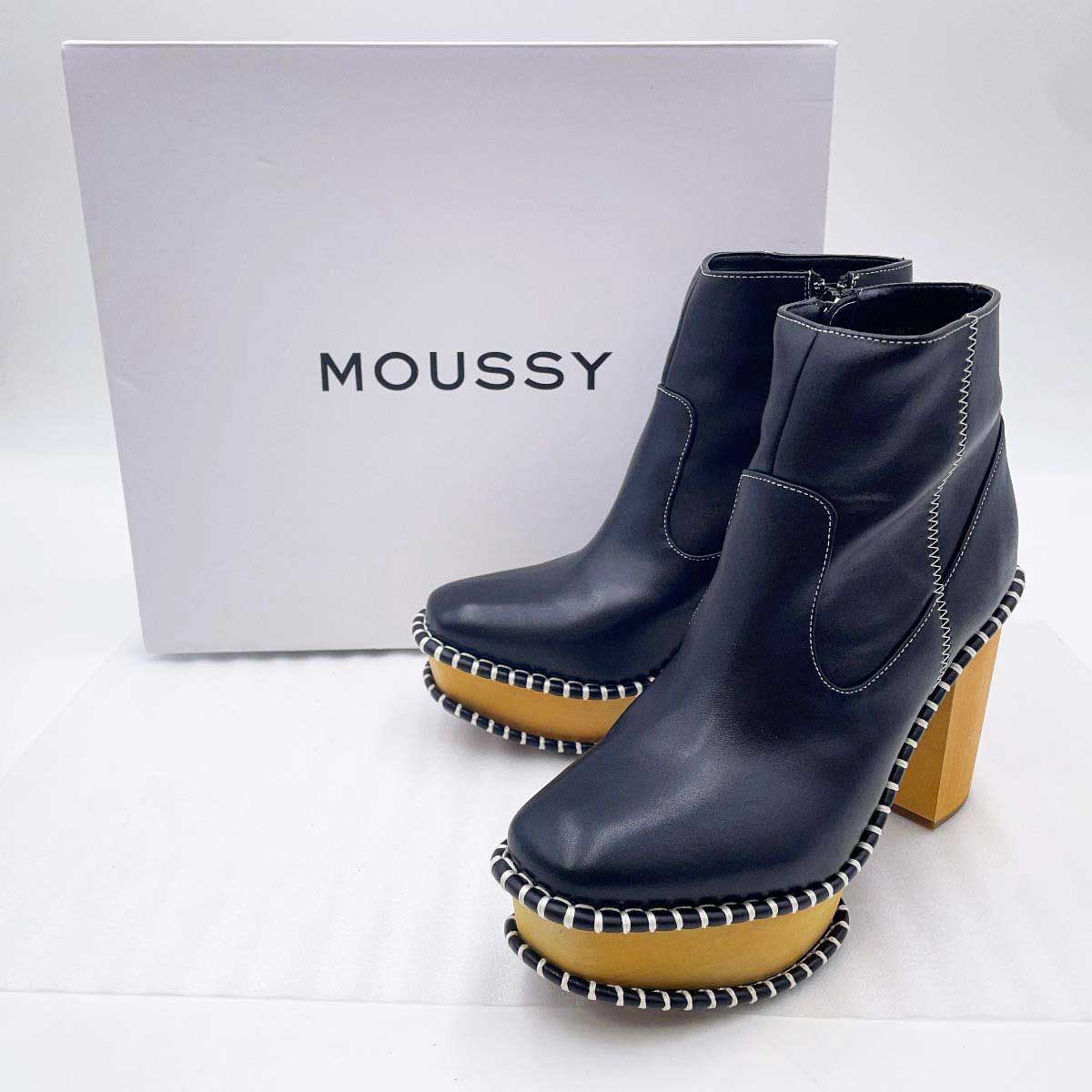 moussy マウジー ウッドソール ブーツ レザー 未使用 WOOD SOLE BOOTS 