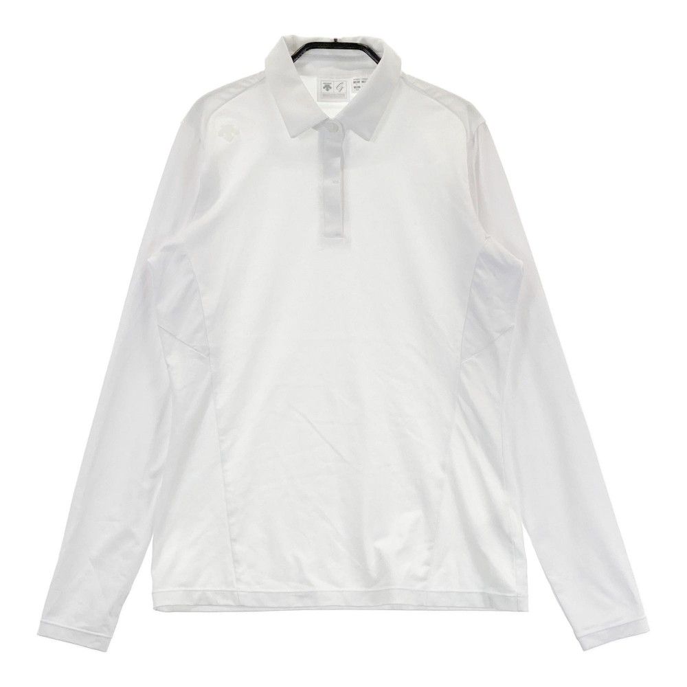 サイズ：L DESCENTE GOLF デサントゴルフ 長袖ポロシャツ ホワイト系