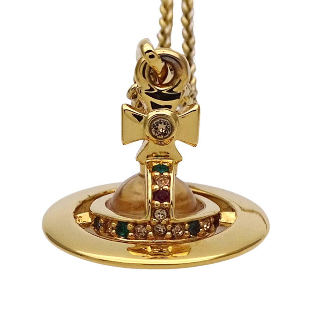 ヴィヴィアン ウエストウッド Vivienne Westwood ネックレス レディース ブランド クリスタル ラインストーン ゴールド 透明 アクセサリー ペンダント オーブ 土星 おしゃれ 可愛い