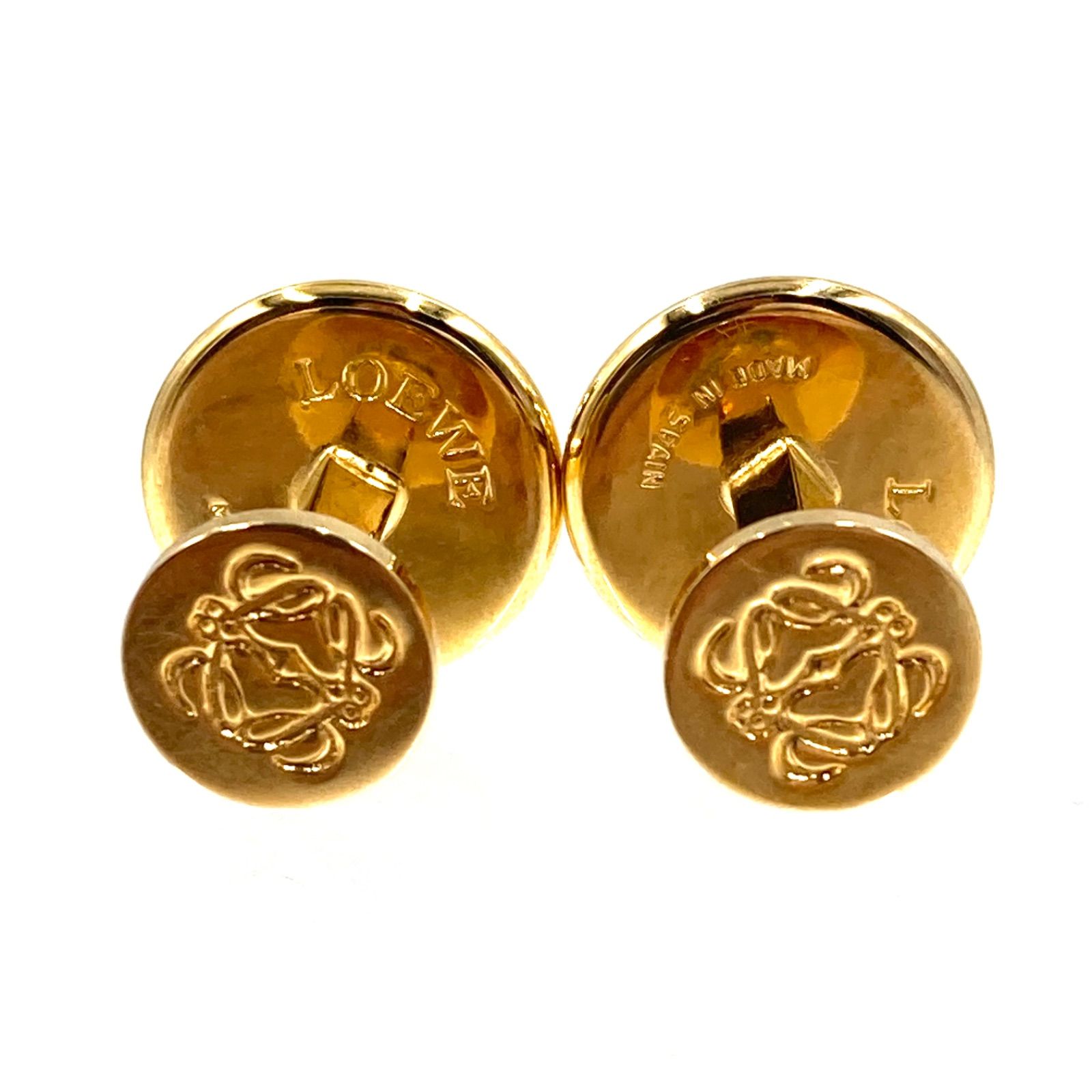 LOEWE ロエベ　アナグラム カフス ゴールド □美品□LOEWE ロエベ カフスボタン カフリンクス ゴールド