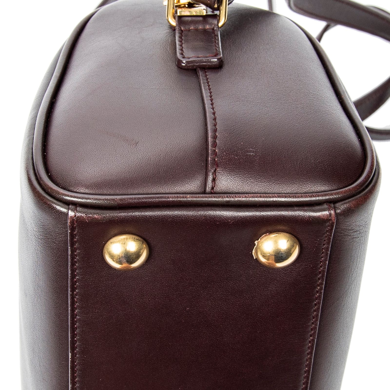 イヴサンローランベビーダッフルバーガンディカーフスキンレザーAB