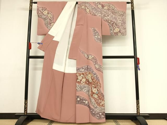 平和屋着物●訪問着　辻が花　桃色地　正絹　逸品　AAAY9984np 平和屋着物○訪問着 辻が花 桃色地 正絹 逸品 AAAY9984np - メルカリ