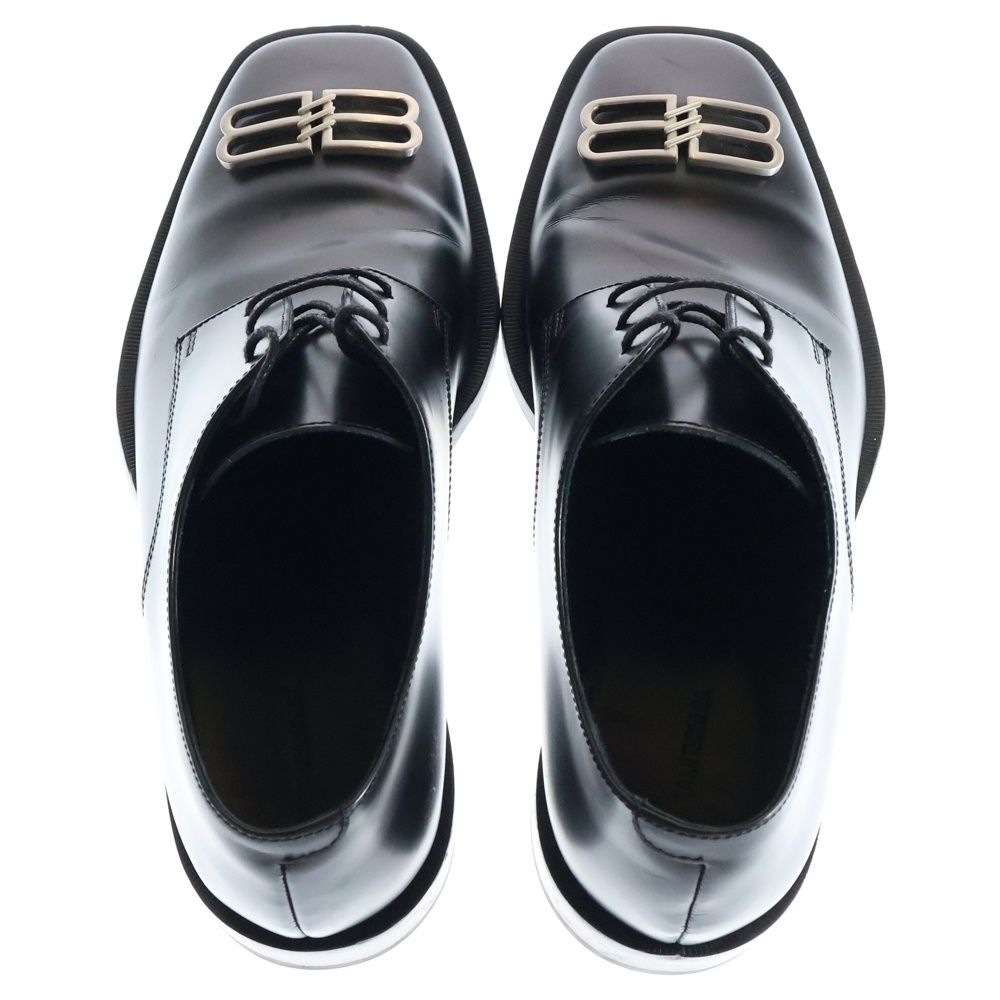  バレンシアガ 23 SS BB Icon Derby メタル BBアイコン スクエアトゥ カーフレザー ダービー ドレスシューズ ブラック 712642 WA 8 E 1 その他 靴