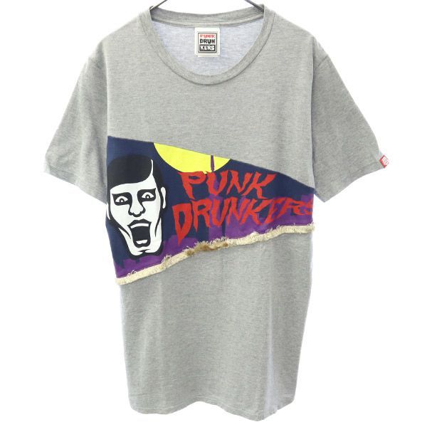 パンクドランカーズ プリント 半袖 Tシャツ S グレー PUNK DRUNKERS