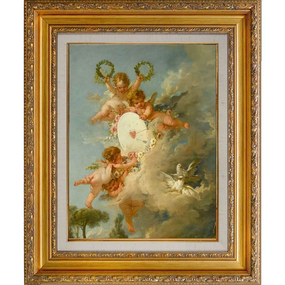 アンティーク　手描き肖像画　水彩画　ロココ アンティーク 手描き肖像画 水彩画 ロココ 【公式通販】