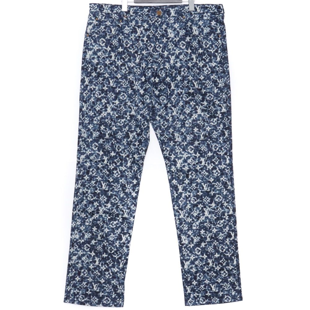 【美品】LOUIS VUITTON デニム モノグラム柄 サイズ38 未使用 LOUIS VUITTON モノグラムデニムパンツ サイズ38