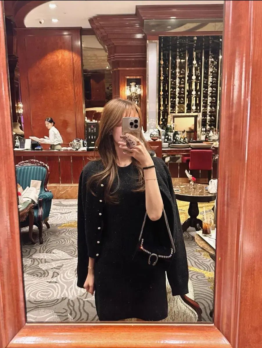 黒 パール ラメ カーディガン ＋ ワンピース セット