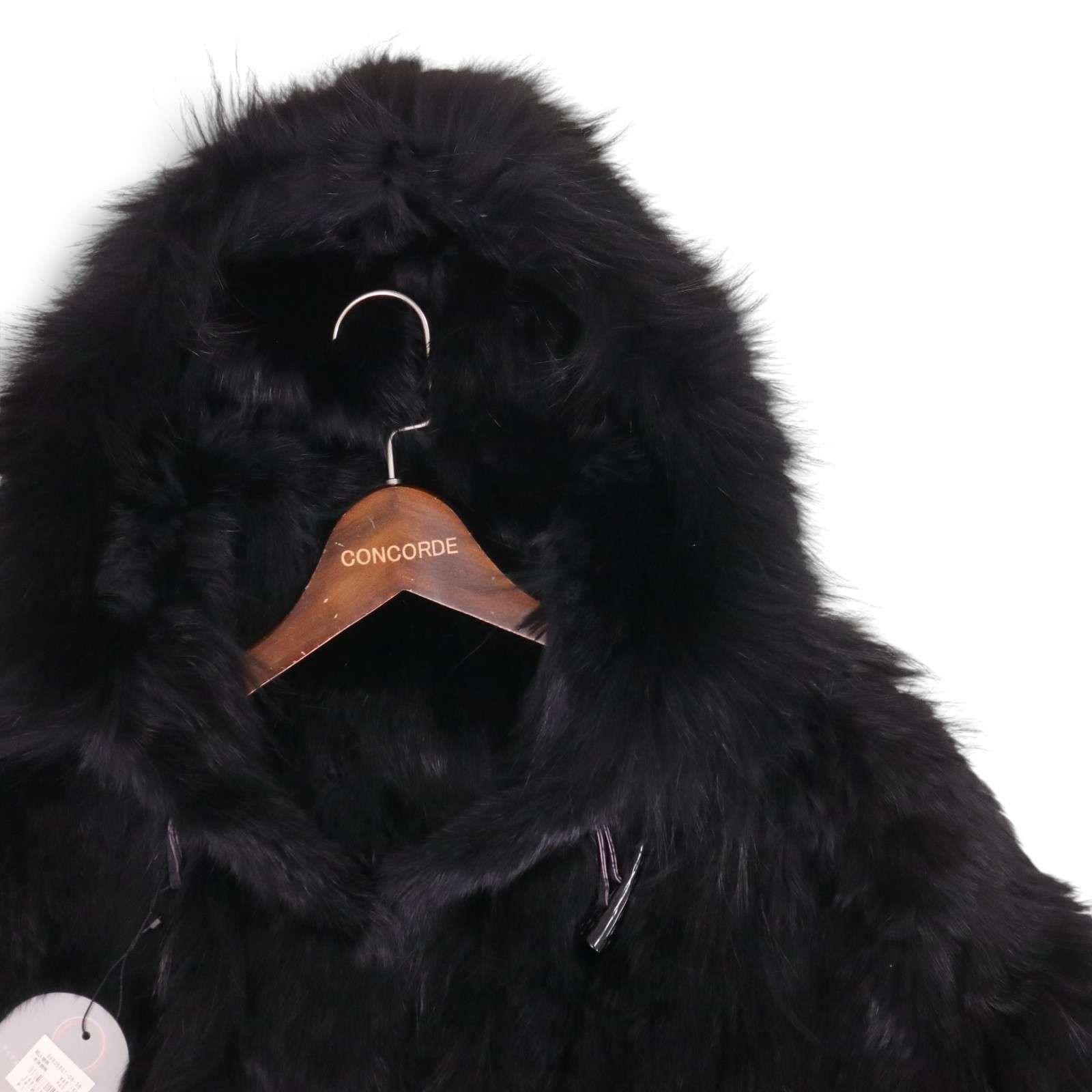 TITE IN THE STORE ティテインザストア 毛皮 フリンジ ラビット-ラクーン ファー ポンチョ Sz.F レディース 黒