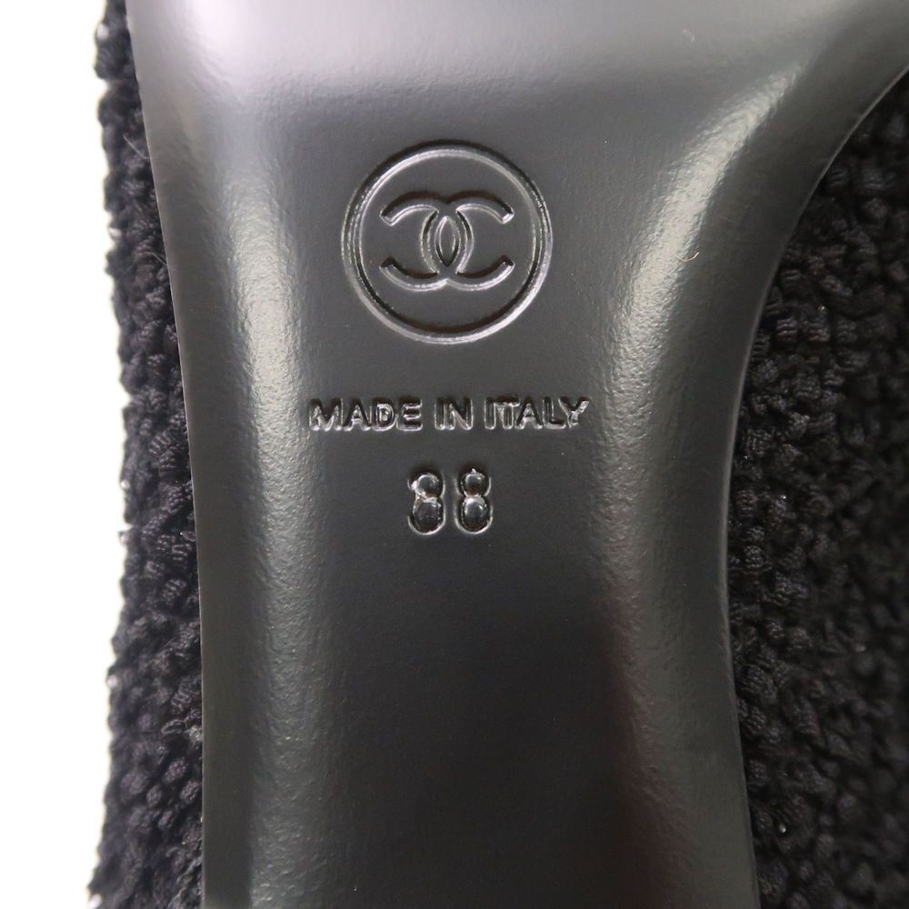 美品 CHANEL シャネル G39535 ポインテッドトゥパンプス 38(25cm相当） ファブリック ローヒール ココマーク レディース  AU2468W1 - メルカリ