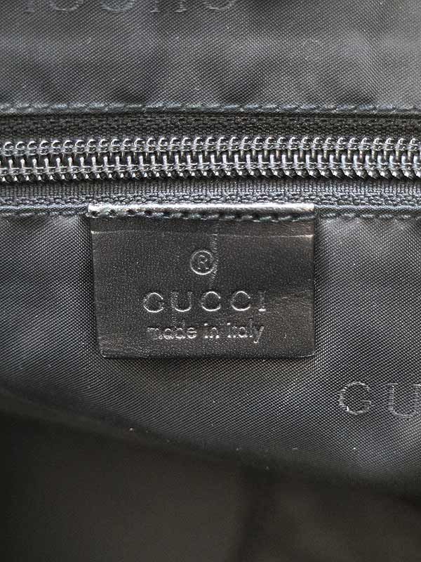 GUCCI グッチ レザーコンビ2WAYナイロンボストンバッグ ブラック