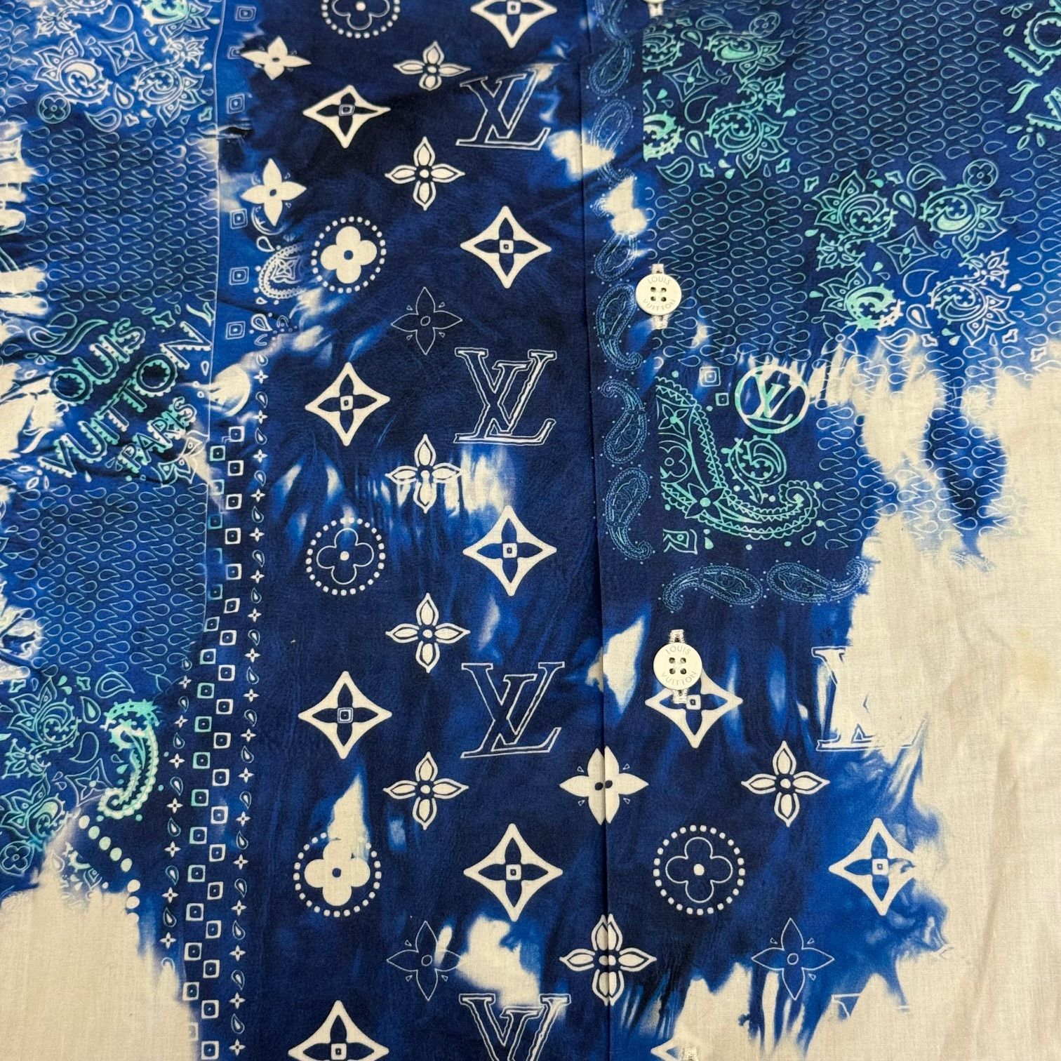 国内正規 LOUIS VUITTON 22AW モノグラムバンダナ総柄半袖シャツ ルイ 