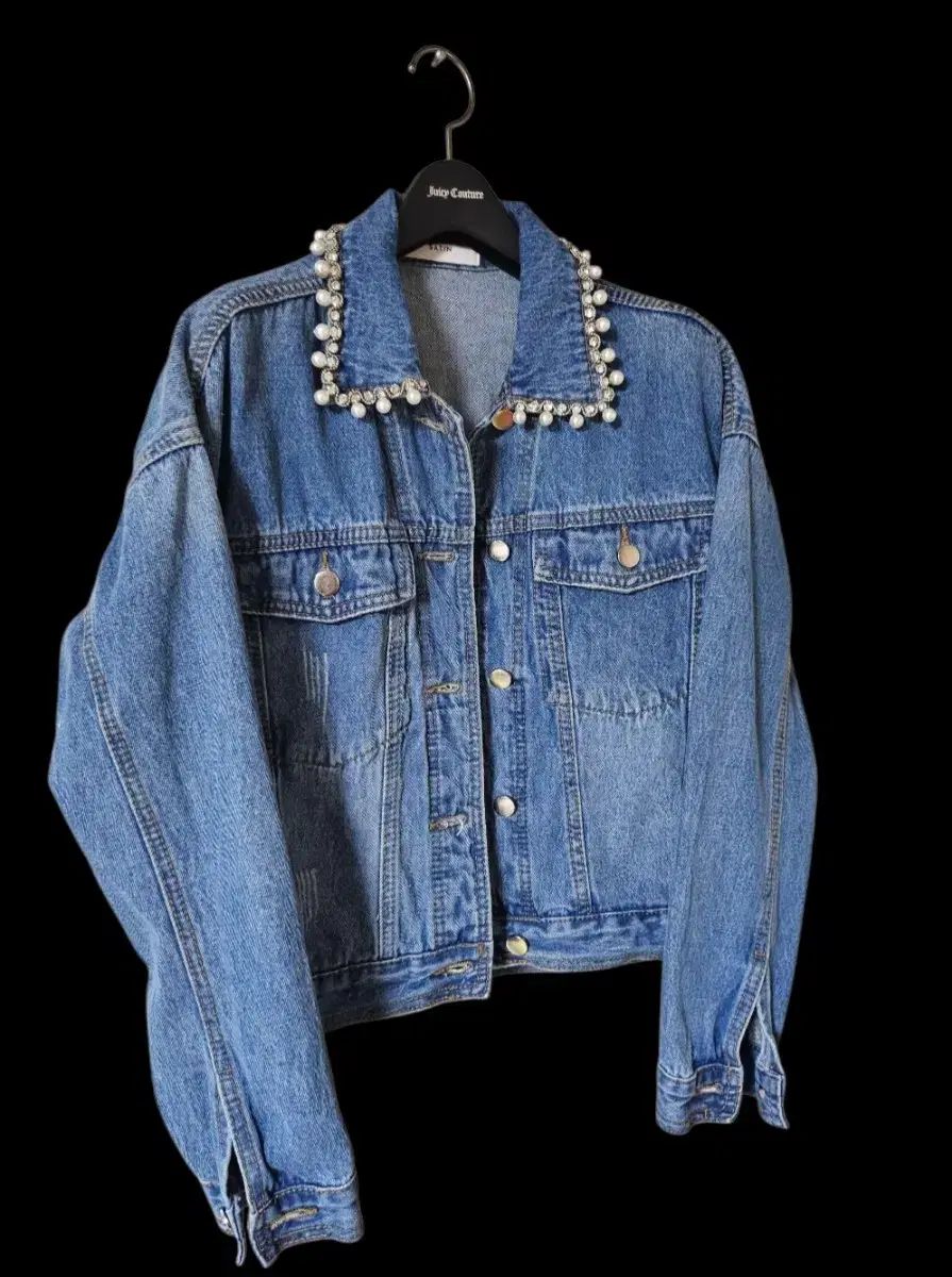 サテン キュービック パール 装飾 レディース デニムジャケット 55 55半 WWW_OLIVIERBERNSTEIN_COM