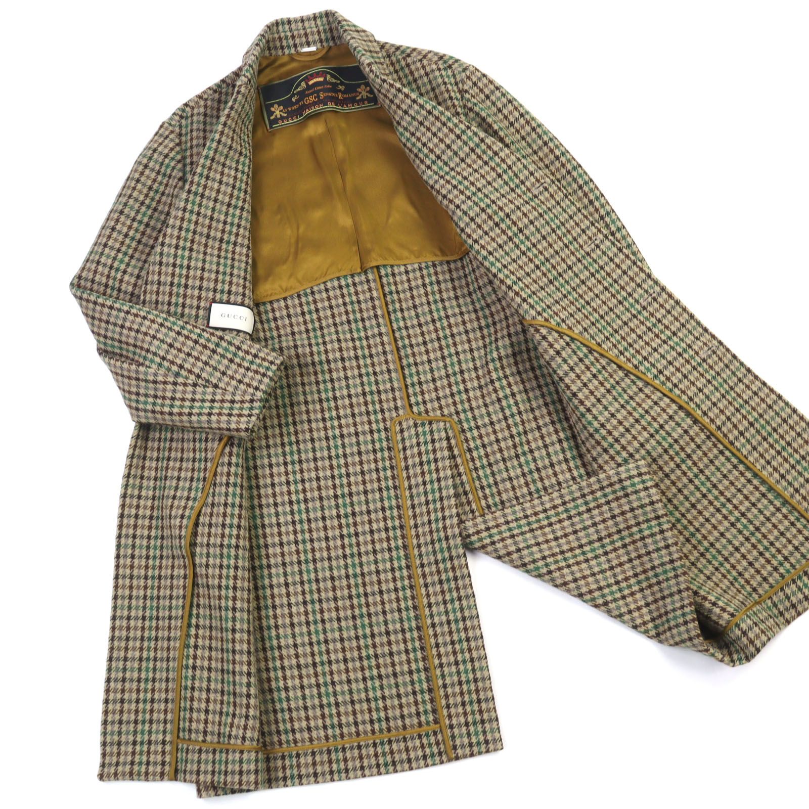 美品○GUCCI グッチ 595447 ハウンドトゥース ウールブレンド