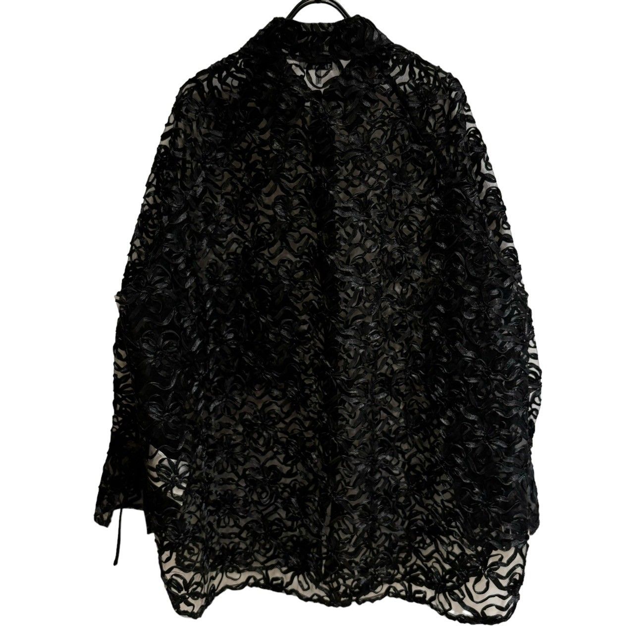 GANNI (ガニー) 24SS BLACK RIBBON TULLE RAGLAN SHIRT 24050380002210 