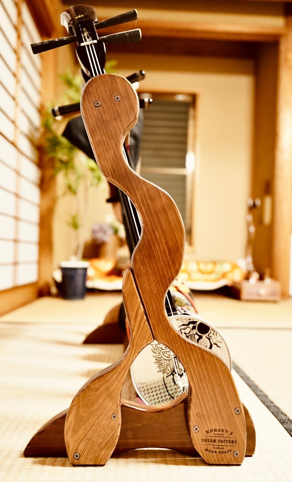 手作り木工 木製三線スタンド
