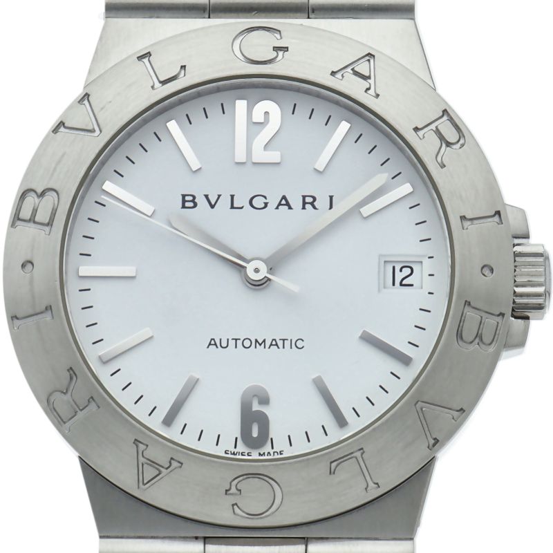 ブルガリ ディアゴノ スポーツ ウォッチ 35mm オートマチック LCV35S LCV35WSSD 箱 保証書 SS メンズ時計