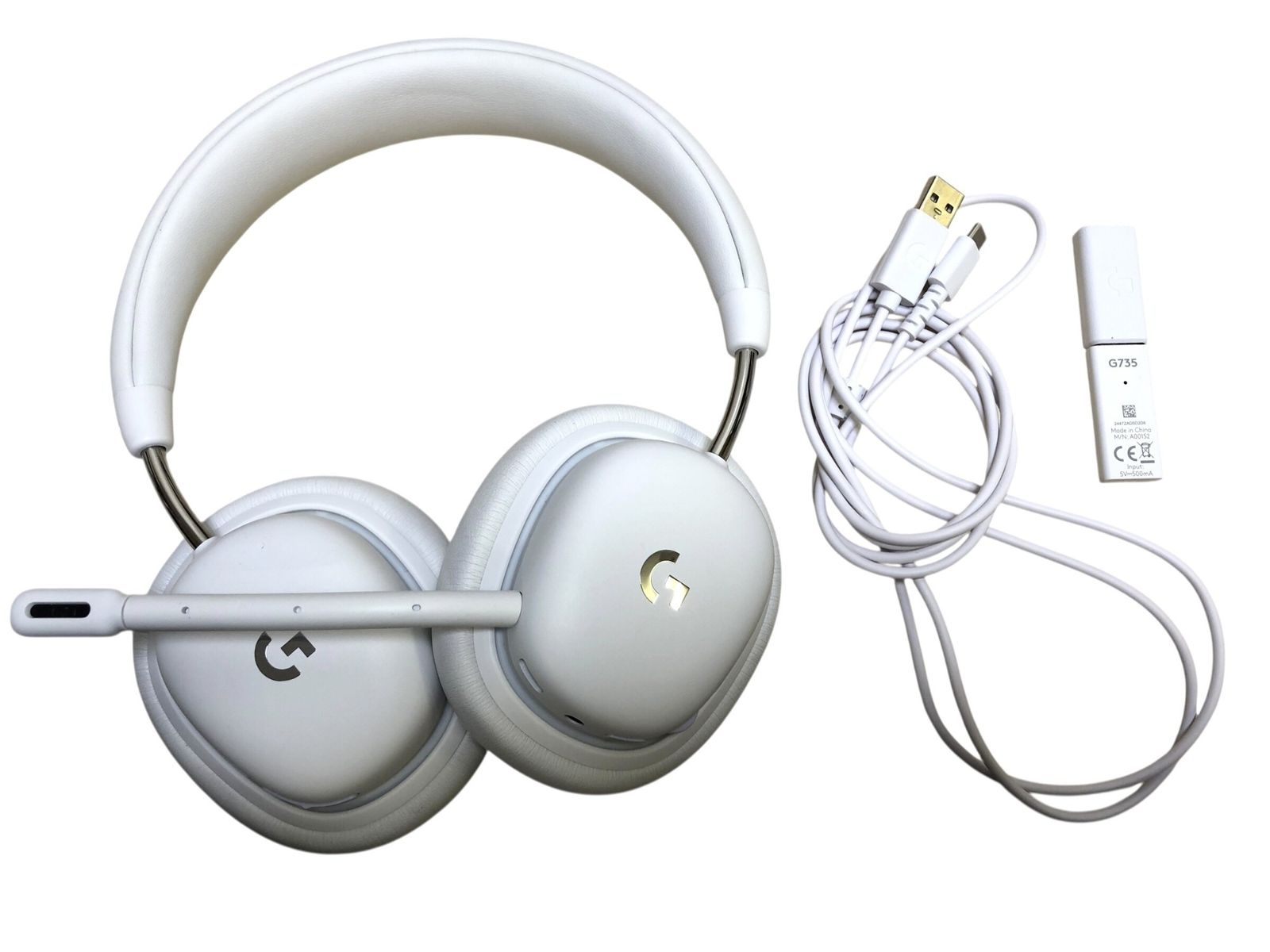 ◎Logicool G735 ワイヤレスゲーミングヘッドセット ホワイト USBレシーバー＆充電ケーブル付き 動作未 Bランク ロジクール