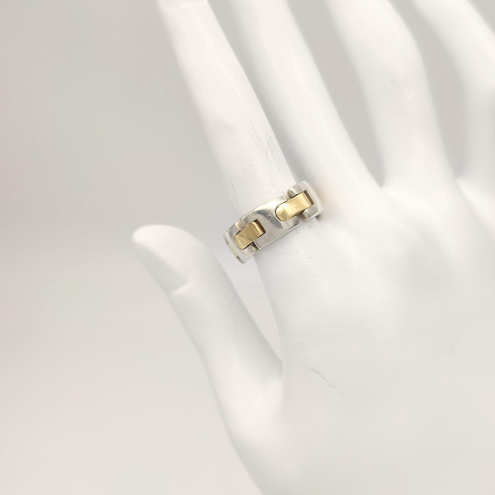美品】Tiffany ティファニー Hリンク コンビ リング 750×シルバー925