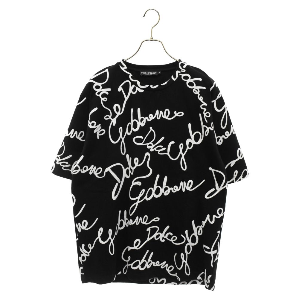 DOLCE u0026 GABBANA (ドルチェアンドガッバーナ) ]OVERSIZE FIT RUBBERIZED LOGO TEE オーバーサイズ ロゴ総柄 半袖Tシャツ G8NB7T HU7IL ブラック