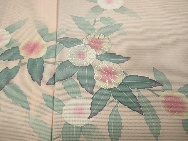 平和屋着物＊夏物 訪問着 絽 枝花文 暈し染め 銀彩 正絹 逸品