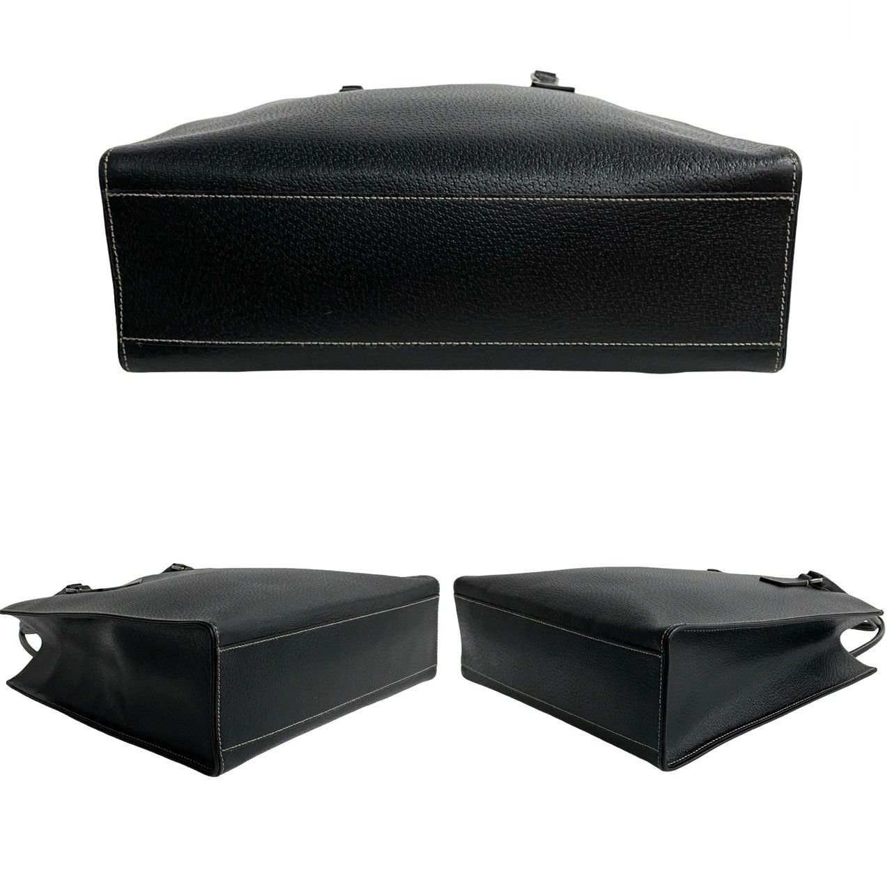 極 美品 希少品 PRADA プラダ 三角ロゴ 金具 レザー 本革 トート