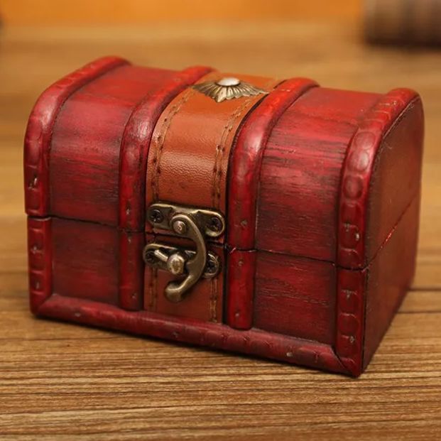 宝箱 アンティーク調 木製 ボックス 鍵付き キー レトロ ケース セット 