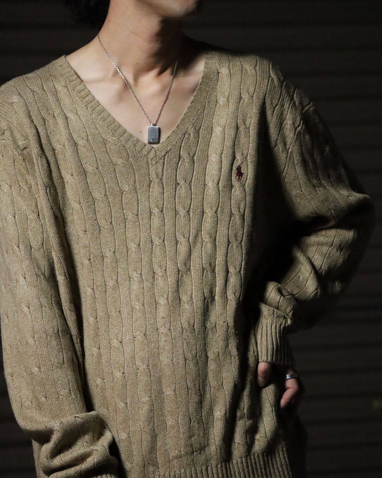 1990s Polo by Ralph Lauren silk cable knit oversized ラルフ