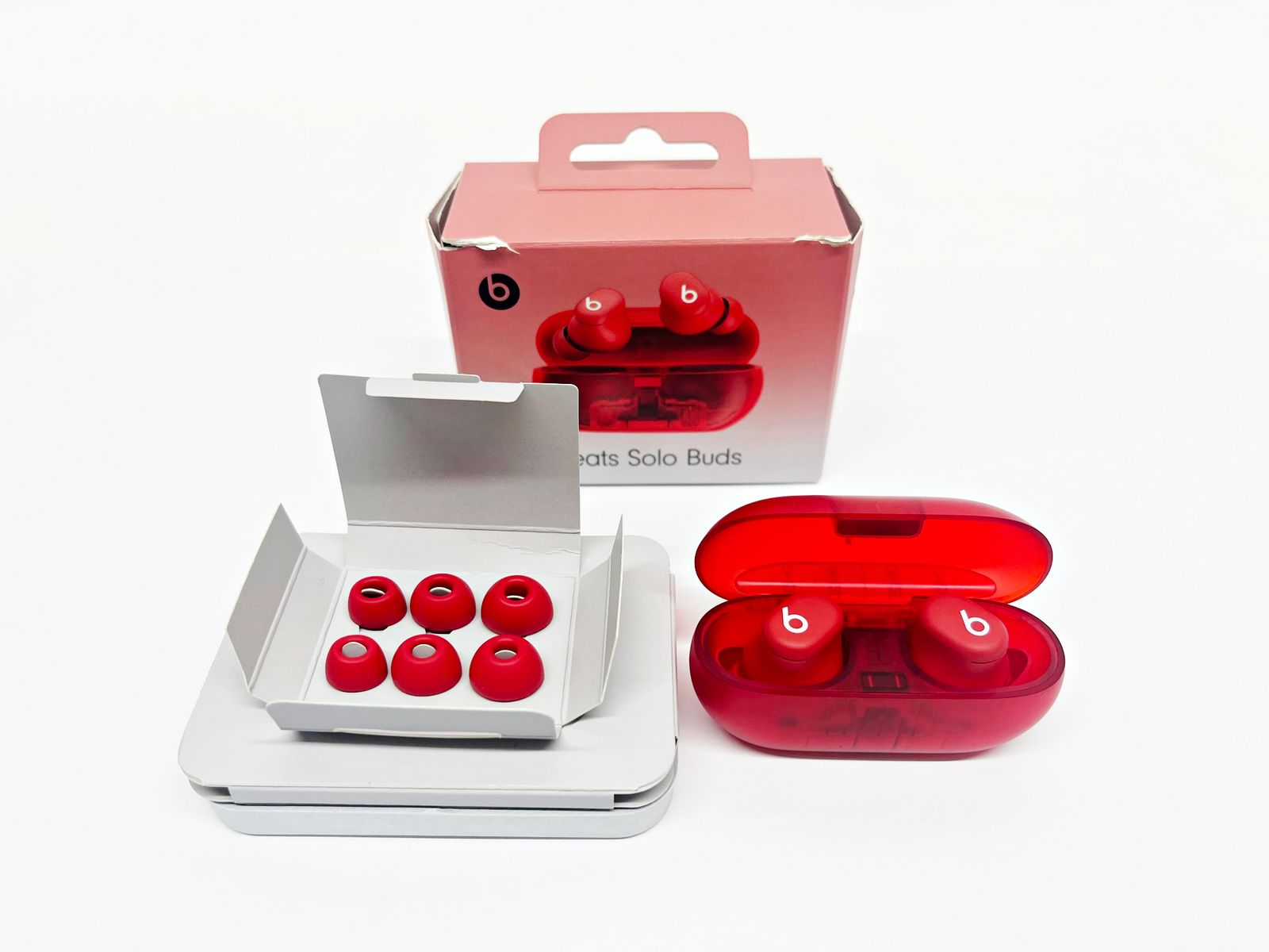Beats Solo Buds トランスペアレントレッド MUW03PA|A ワイヤレスイヤホン 左右分離 カナル型 Bluetooth USB Type-C ビーツ R2505-165