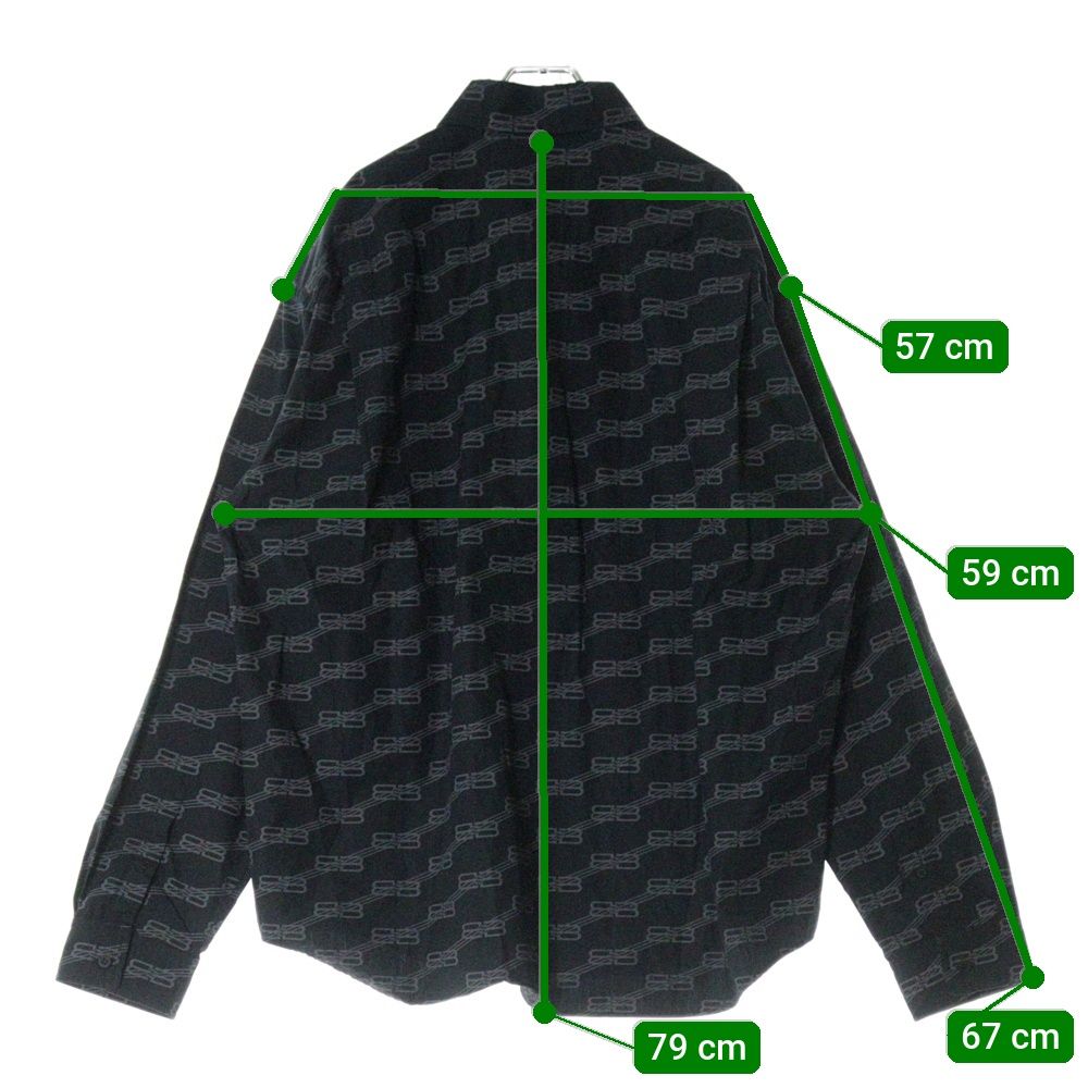 BALENCIAGA (バレンシアガ) BB ALL OVER LOGO LARGE SHIRTS 662983  