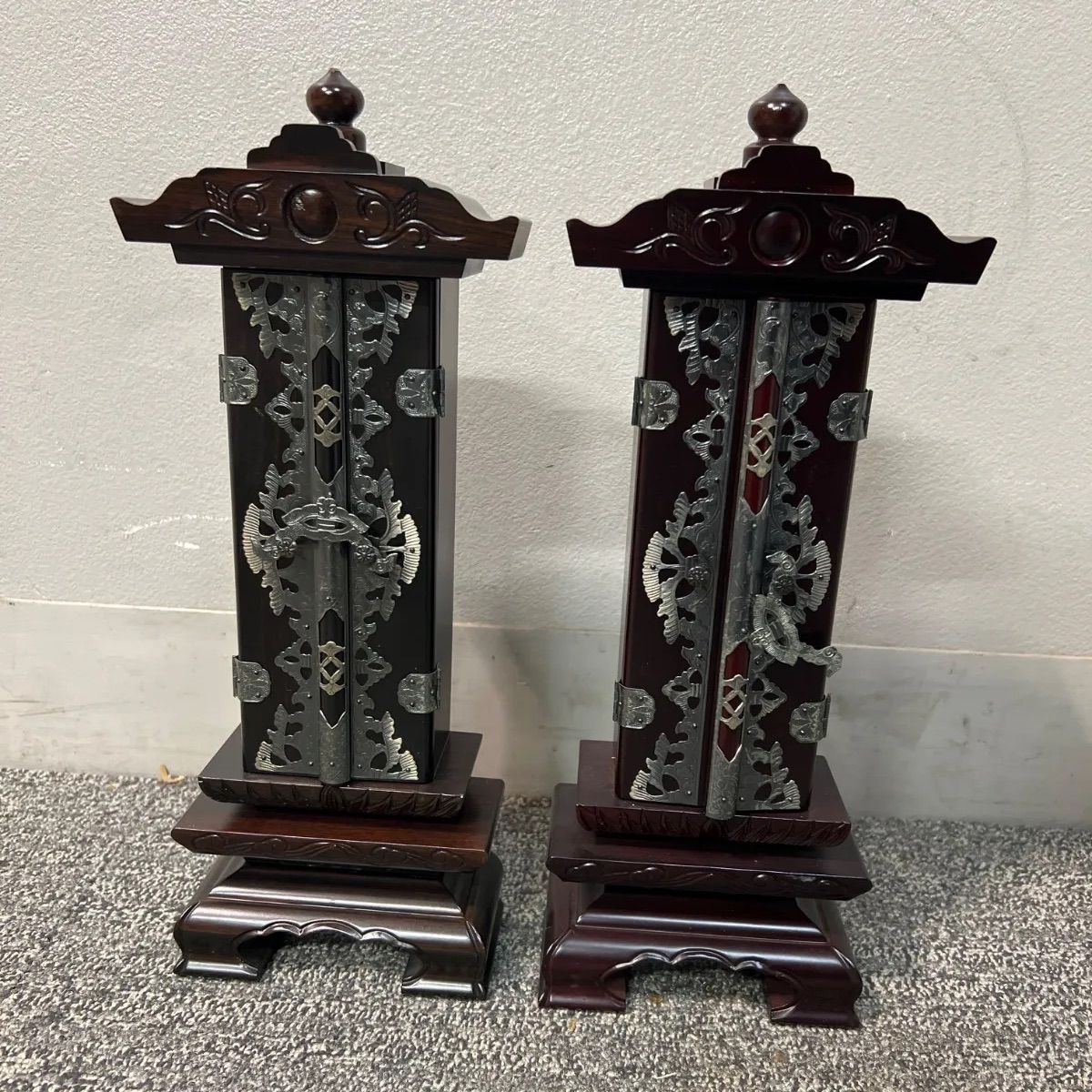 仏具 回出 位牌 黒檀 2個 セット 6.0号